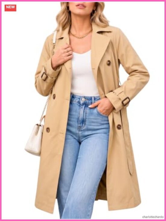 Jackets & Blazers - Women's Oversized Lapel Trench Coat Long Fall Lightweight